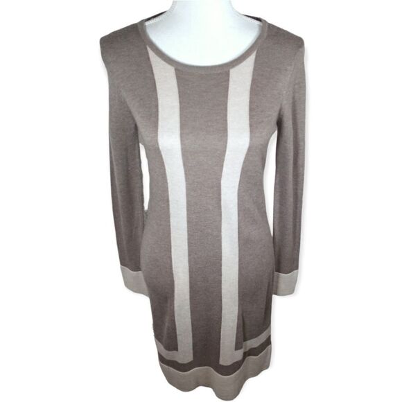 PREMISE WOMEN'S SWEATER DRESS SZ.XS BEIGE TAUPE LONG SLEEVE CASHMERE BLEND EUC - Picture 1 of 9